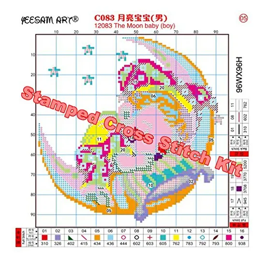 Yeesam Art New Cross Stitch Kits Advanced Patterns For Kids