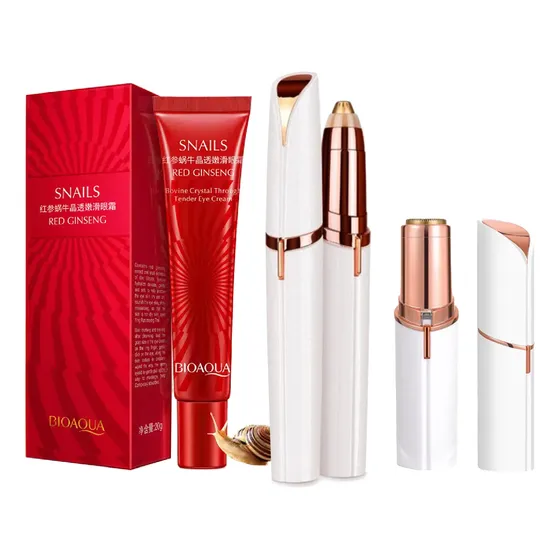 Depilador Cejas + Facial Automático + Crema Bioaqua Antiage