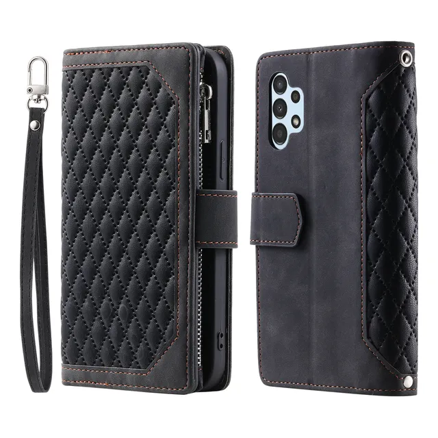 Funda De Piel Tipo Cartera Con Cierre Cruzado Para Samsung C