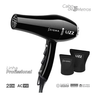 Secador Sigma High Power V12 2200w Lizz Professional Cor Preto Secador Sigma High Power V12 2200w Lizz Professional Cor Preto