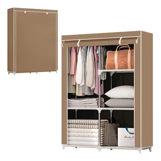 Organizador De Roupas Guarda Roupa Armario Dobravel Portatil Cor Bege Organizador De Roupas Guarda Roupa Armario Dobravel Portatil Cor Bege