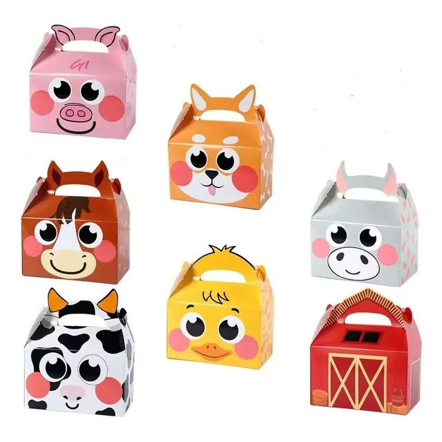 Caja Cotillon Animales De Granja Pack X 10 Unidades
