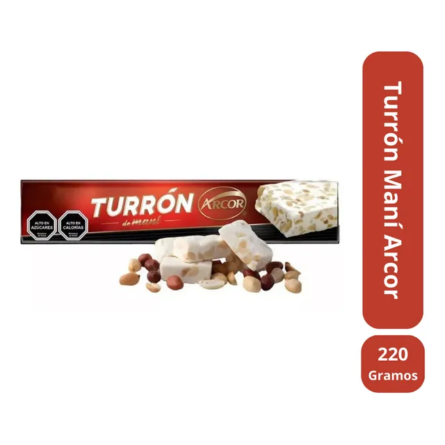 Dulce Turrón De Maní, Arcor Barra De Turrón Largo 220gr