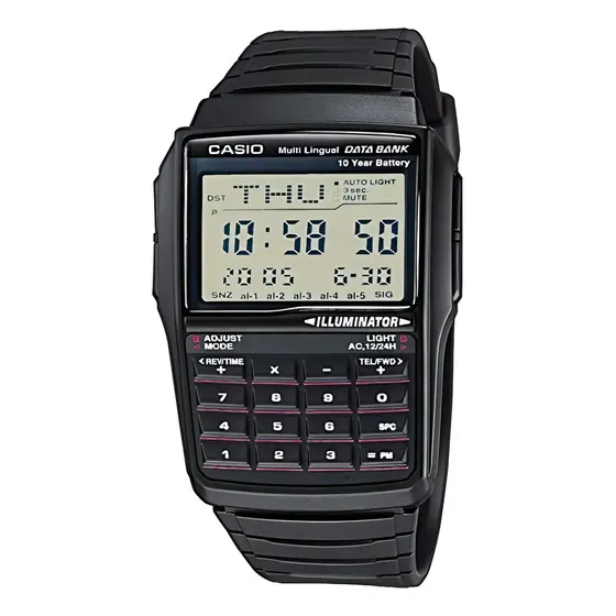 Reloj Casio Dbc32 Negro Vintage Data Bank Calculadora | Cuotas sin interés