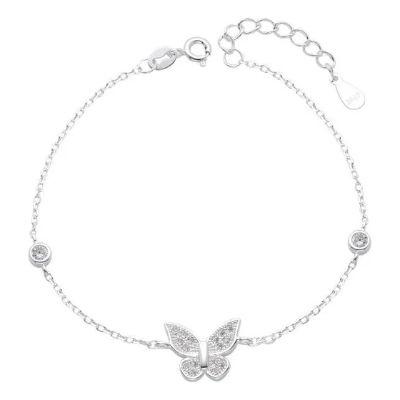 Pulsera Con Dije De Mariposa Plata 925 (lpu14)