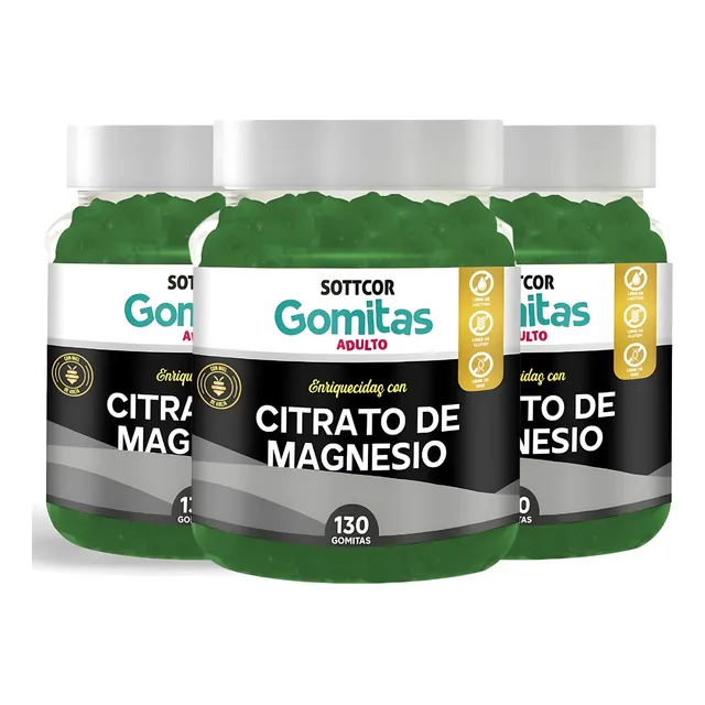 Pack 3 Citrato De Magnesio En Gomitas Sottcor Labs