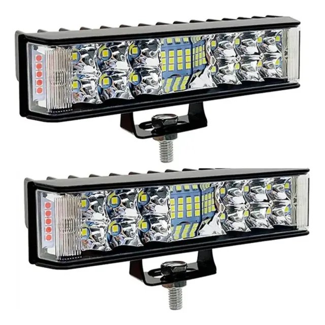 Faro Led Muy Potente Con Luz Alta Blanca Y Flash Ambar X 2