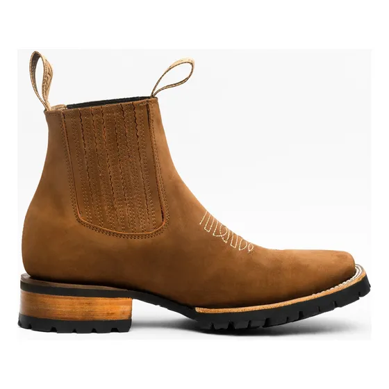 Botin Charro 100% Piel Bulldog Trabajo Vaquero Suela Tractor