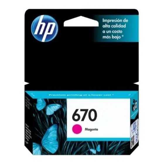 Cartucho De Tinta Hp 670 Magenta Original