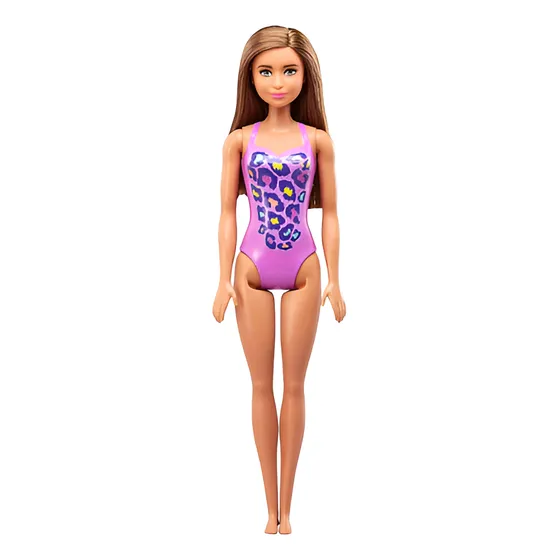 Muñeca Barbie Fashionista, Playera Con Bañador Lila