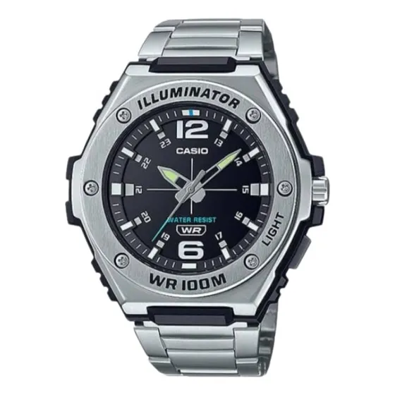 Reloj Casio Mwa-100hd-1avdf / Analógico/ Iiluminator/ Wr100m Plateado Plateado Negro
