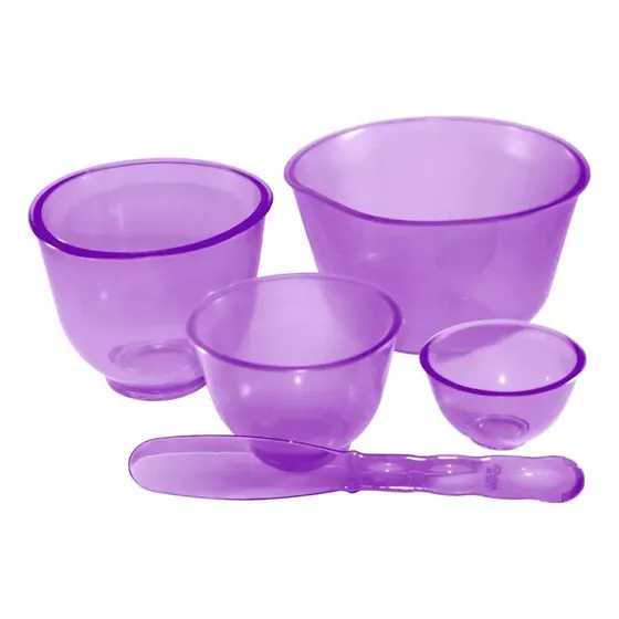Kit De Cubetas Lilás Potes E Espátula Para Tintura Ou Creme