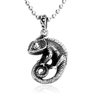 Camaleón Reptil Dije Collar Cadena Acero Inoxidable Unisex Camaleón Reptil Dije Collar Cadena Acero Inoxidable Unisex