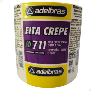 Kit 30 Rolos Fita Crepe Uso Geral Média 18mm X 40m Adelbras Kit 30 Rolos Fita Crepe Uso Geral Média 18mm X 40m Adelbras
