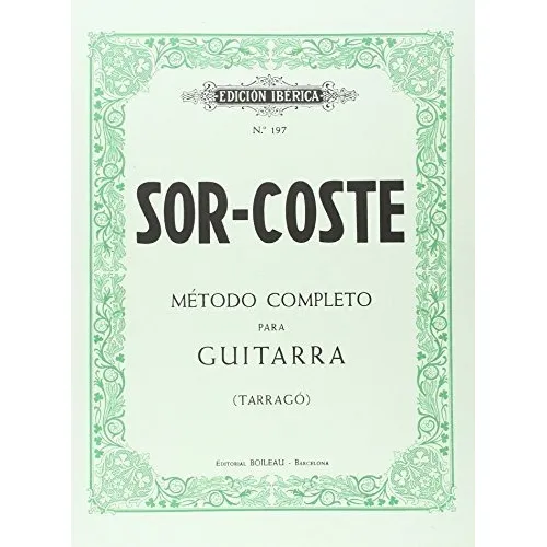 Mãâ©todo Guitarra, De Coste, Napoléon. Edición Ibérica, Vol. 1. Editorial Editorial De Música Boileau, S.l., Tapa Blanda En Español
