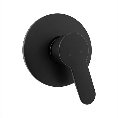 Monomando Mezclador Abs Negro Escudo Metalico Manija Paleta
