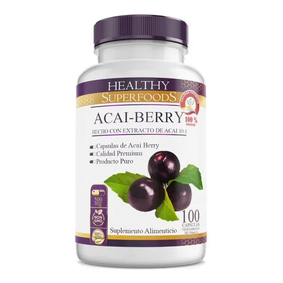 Acai 10:1 Orgánico Premium 100 Capsulas 500mg Sabor Natural