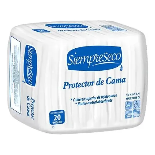 Centro De Cama Siempre Seco Por Paquete (20 Und) 50 X 90 Cm