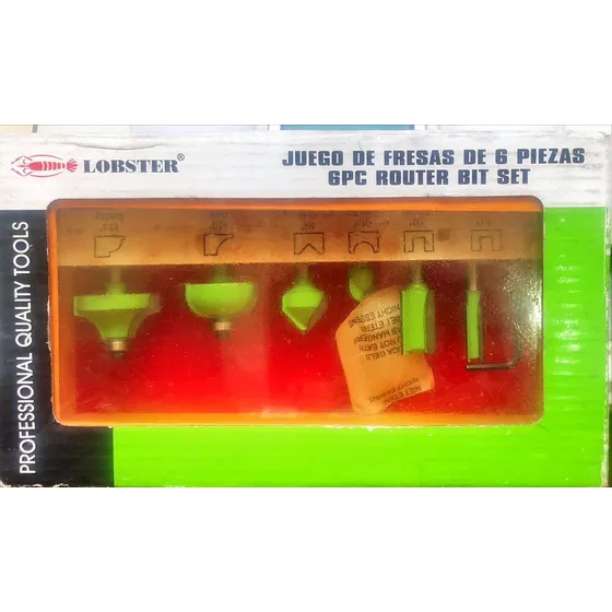 Juego De Fresas Loster De 6 Pz Lobster Para Carpinteros