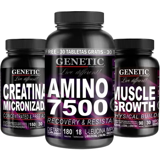 Aminos Esenciales 7500 Fuerza Muscle Growth Creatina Genetic
