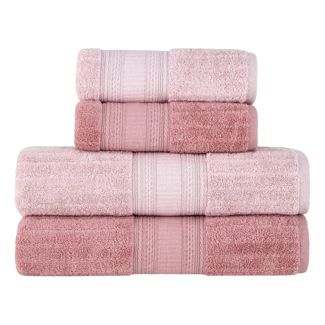 Jogo De Toalhas Buddemeyer Atena Fio Penteado Banho Rosa/rosa Claro 4 Peças Jogo De Toalhas Buddemeyer Atena Fio Penteado Banho Rosa/rosa Claro 4 Peças