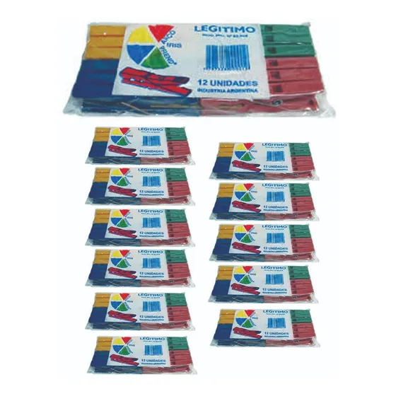 Broches Plásticos Reforzados X 144 Unidad Arco Iris Legitimo