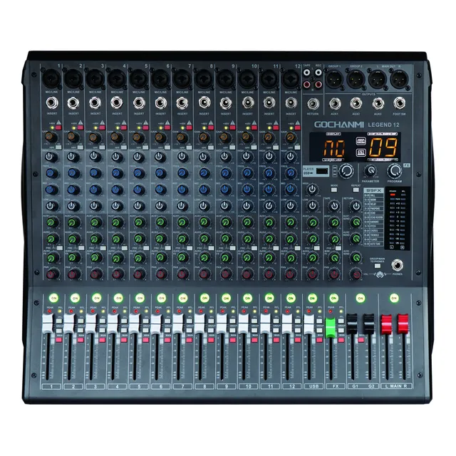 Consola De Audio Gc Legend12 Dj Mixer 12 Canales Eq 99 Dsp