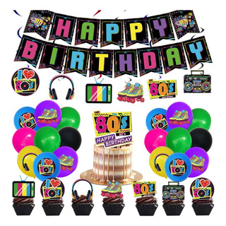 Decoraciones Para Fiestas De Cumpleaños De Los 80, Pancarta Decoraciones Para Fiestas De Cumpleaños De Los 80, Pancarta