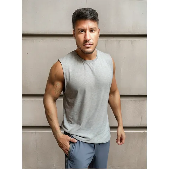 Musculosa Hombre Gris Claro Deportiva Isu