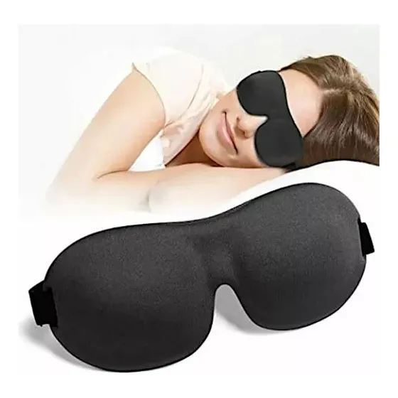 Máscara para dormir supercómoda en 3D Blackout Eye Cap a todo color negro