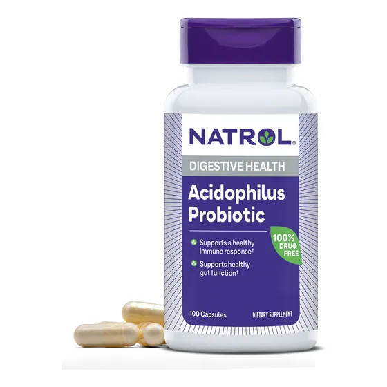Suplemento Probiótico Natrol Acidophilus 100 Mg 100 Cápsulas