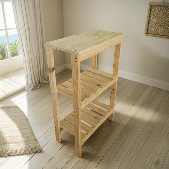 Mueble Organizador Madera Pino Cocina/baño 80x26x50