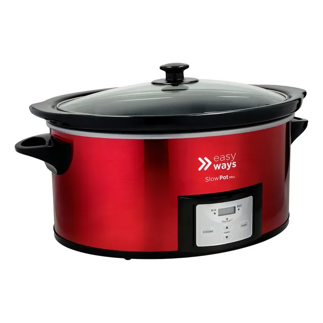 Olla Cocción Lenta Slow Pot Mini 3,8 Lt Easyways Color Rojo
