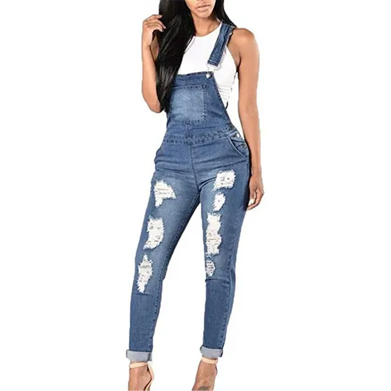 . Overol Mezclilla Mujer Largos Casual Retro Moda Versátil