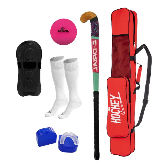 Kit Hockey Palo Bolso Medias Canilleras Bucal Bocha Completo