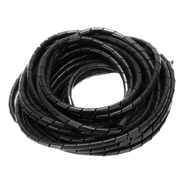 Organizador De Fio  Cabos Espiral 1 Polegada Preto 5 Metros 