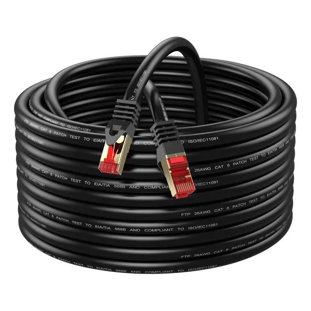 Cable Ethernet Cat6 Exterior 45 M Blindado Uv Impermeable