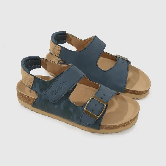 Sandalia Camuflaje Niños Azul Colloky
