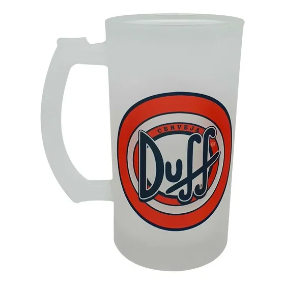 Caneca Vidro Jateado Chopp Cerveja Duff Homer Simpsons