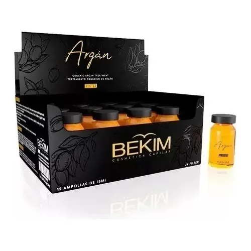 Caja De Ampollas Argan Bekim 4 Oils X 15ml Cabello Seco X12u