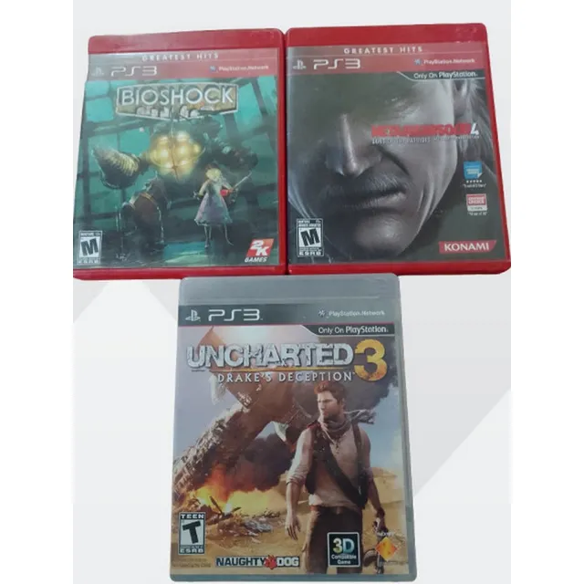 Bioshock, Metal Gear Solid 4, Uncharted 3 De Ps3