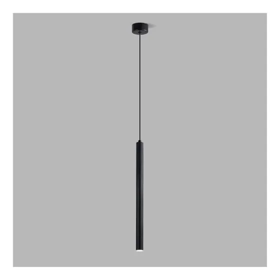 Lampara Colgante Led Techo Tubo Largo Iluminacion Isla Negro