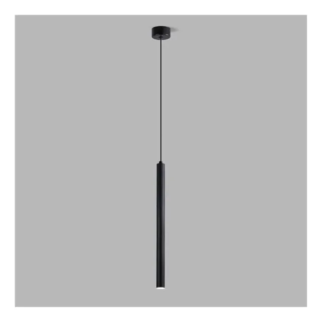Lampara Colgante Led Techo Tubo Largo Iluminacion Isla Negro