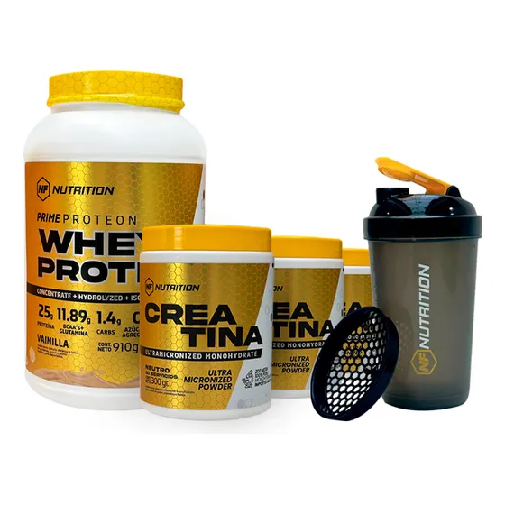 Whey Protein + 3 Creatinas 300g (900g) + Shaker De Regalo