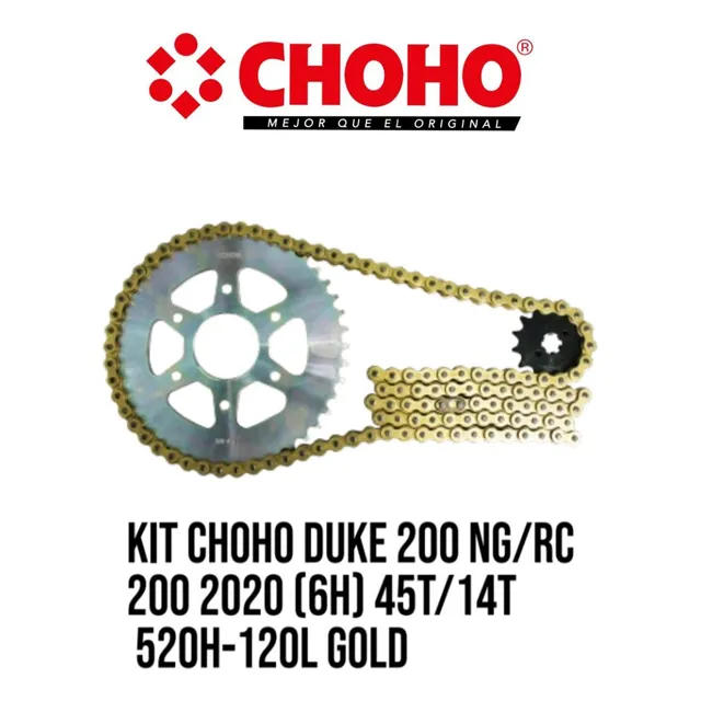 Kit De Arrastre Duke 200ng/rc Cadena Reforzada Dorada