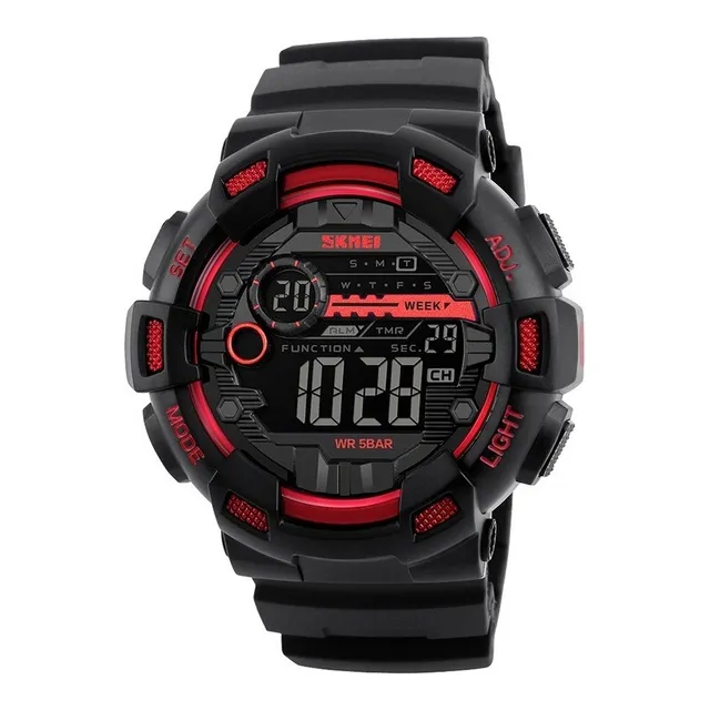 Reloj Digital Skmei 1243 Negro -  Rojo Pantalla Negra