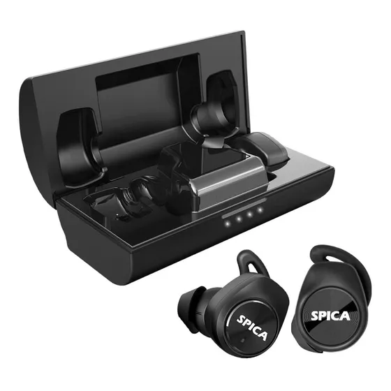 Auriculares Spica Sp-400 Bluetooth Inalambrico In-ear Touch Twins Estuche Cargador Color Negro