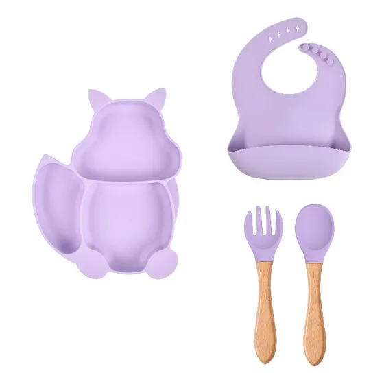 Kit Para Introdução Alimentar Do Bebê Em Silicone C/ 4 Peças