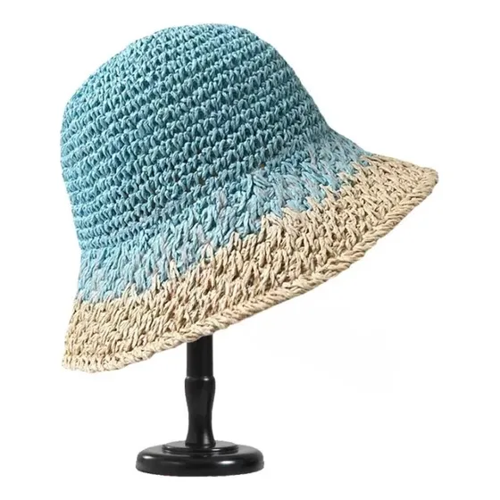 Chapéu De Palha Com Balde De Crochê Chapéu De Praia Feminino
