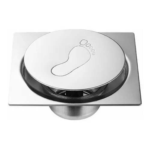 Rejilla Desague Centro De Piso Push Pies Acero Inoxidable
